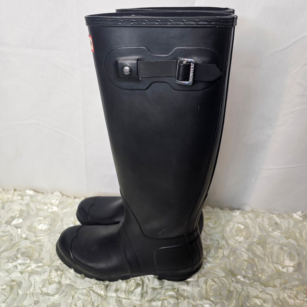 Hunter Original Tall Women's Rain Boots Black W9 - Picture 3 of 9
